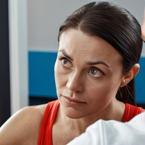 Home 19 ** A health trainer actively listening to a client, showing empathy and understanding. Focus on capturing the trainer's attentive expression and the client's comfort level.
**